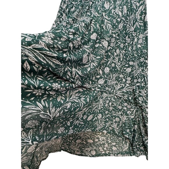 Harlow & Rose Womens High Low Maxi Dress XL Green White Floral Print Coastal - Picture 5 of 16